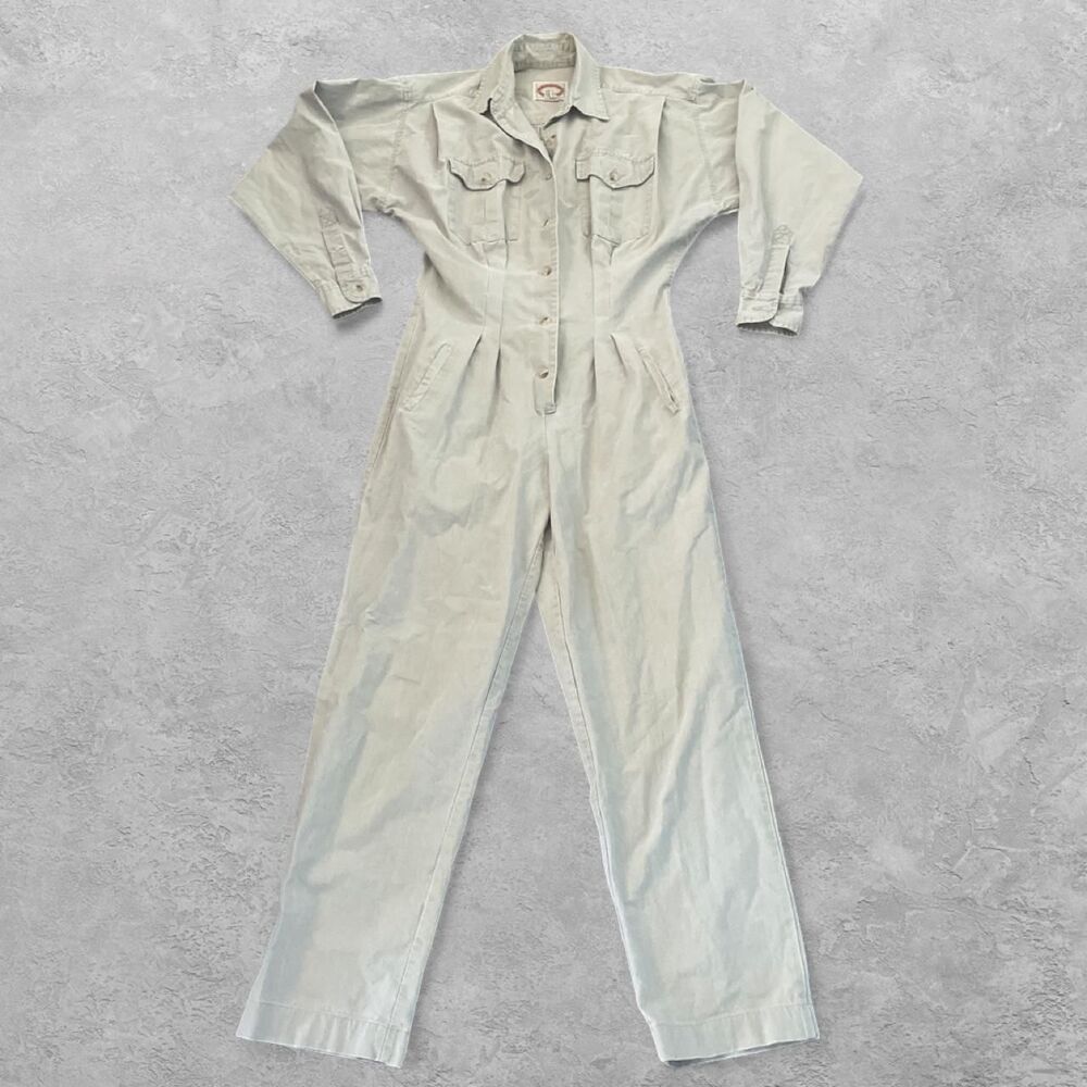 Vintage 80s Banana Republic Mill Valley Safari Jumpsuit Khaki XS Utility